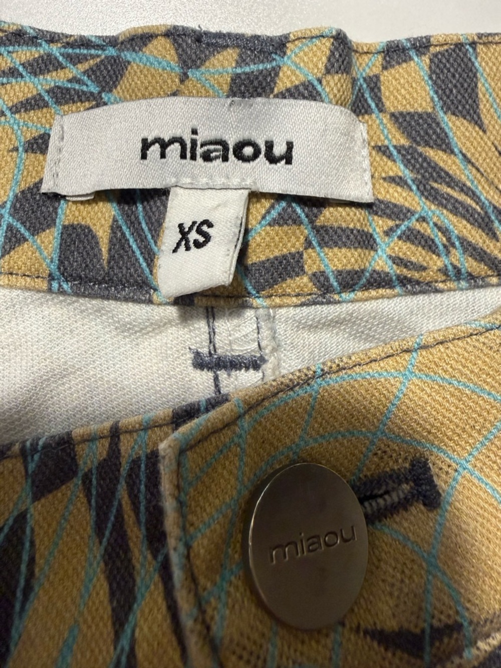 Miaou Fargo Pants Wanted Print XS Revolve Sold Out Graphic Barrel Leg High Rise - Picture 3 of 15